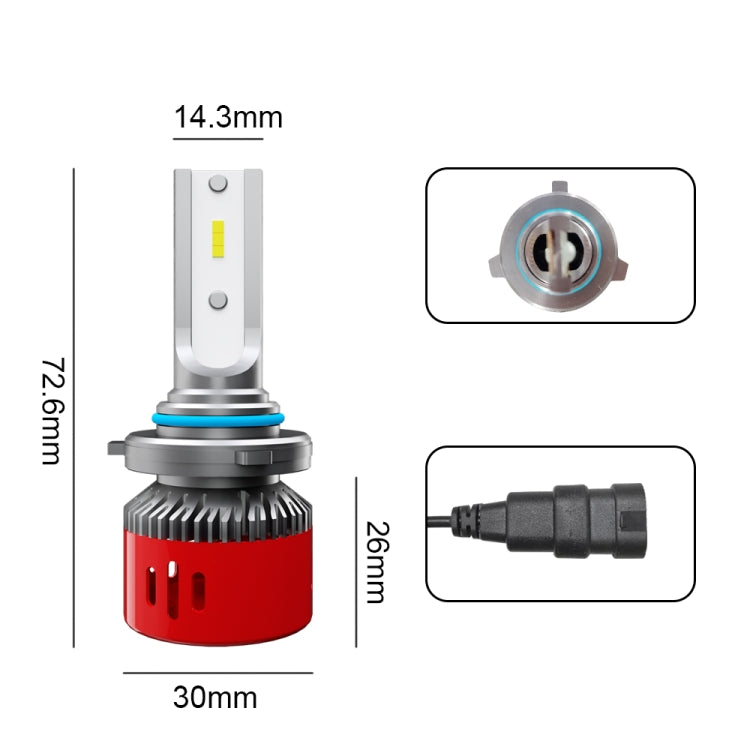 2 PCS 1903 9005 / HB3 / H10 DC9-36V / 24W / 6000K / 2400LM IP68 Car LED Headlight Lamps (Cool White)