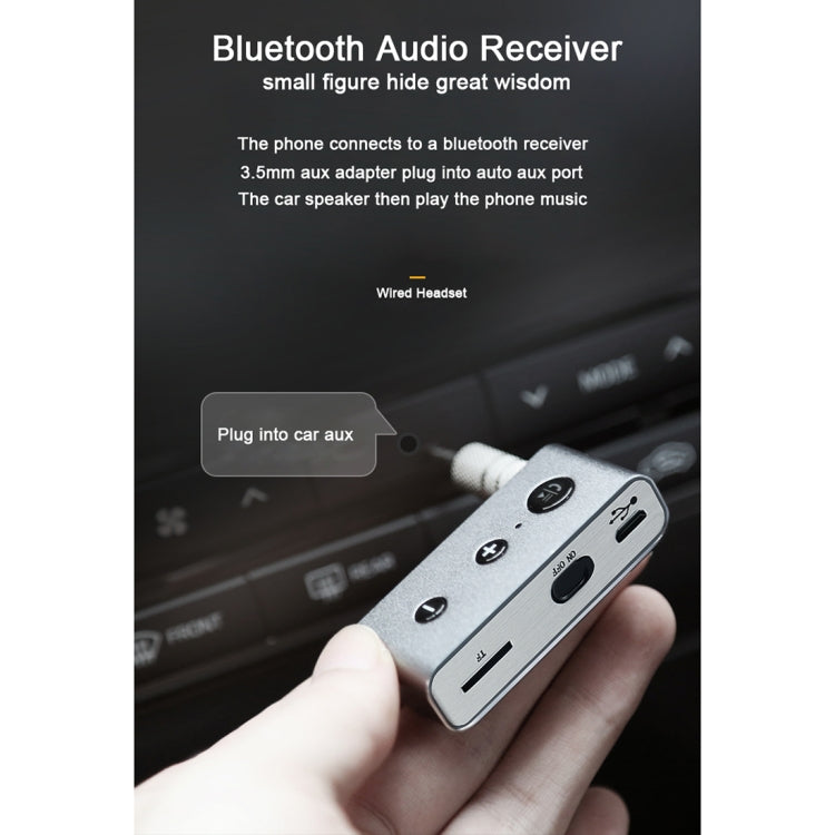 BT710 Portable Mini Car Bluetooth 4.2 + EDR USB Charging Audio Receiver, Support TF Card, Effective Distance: 10m
