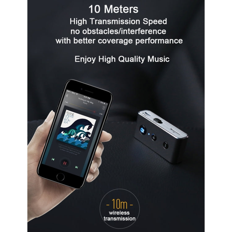 BT710 Portable Mini Car Bluetooth 4.2 + EDR USB Charging Audio Receiver, Support TF Card, Effective Distance: 10m