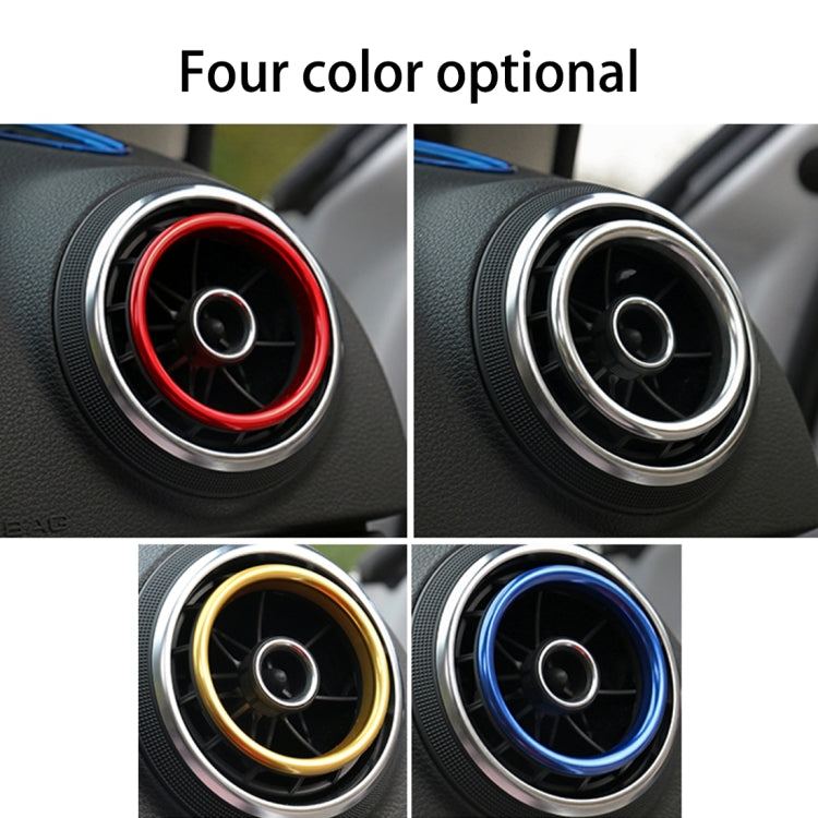 4 PCS Car Outlet Decorative Rings Aluminum Alloy Air Outlet Chrome Trim Ring Car Dashboard  Air Vents Cover Sticker Decoration for Audi A3
