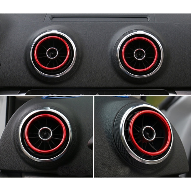 4 PCS Car Outlet Decorative Rings Aluminum Alloy Air Outlet Chrome Trim Ring Car Dashboard  Air Vents Cover Sticker Decoration for Audi A3
