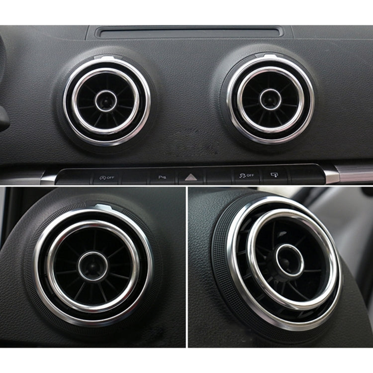 4 PCS Car Outlet Decorative Rings Aluminum Alloy Air Outlet Chrome Trim Ring Car Dashboard  Air Vents Cover Sticker Decoration for Audi A3