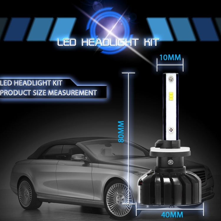 2 PCS 880/881 H27 25W 3000LM 6000K IP65 Waterproof Car Headlight with 6 CSP Lamps White Light, DC 9-36V