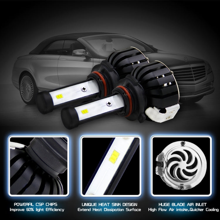 2 PCS 9006 HB4 25W 3000LM 6000K IP65 Waterproof Car Headlight with 6 CSP Lamps White Light, DC 9-36V