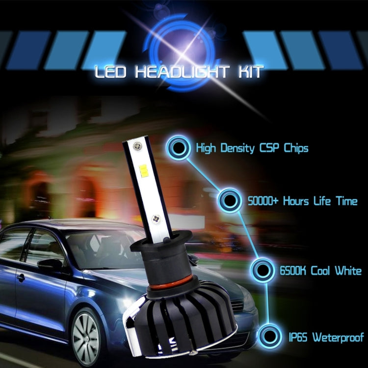 2 PCS H1 25W 3000 LM 6000K IP65 Waterproof Car Headlight with 6 CSP Lamps, DC 9-36V