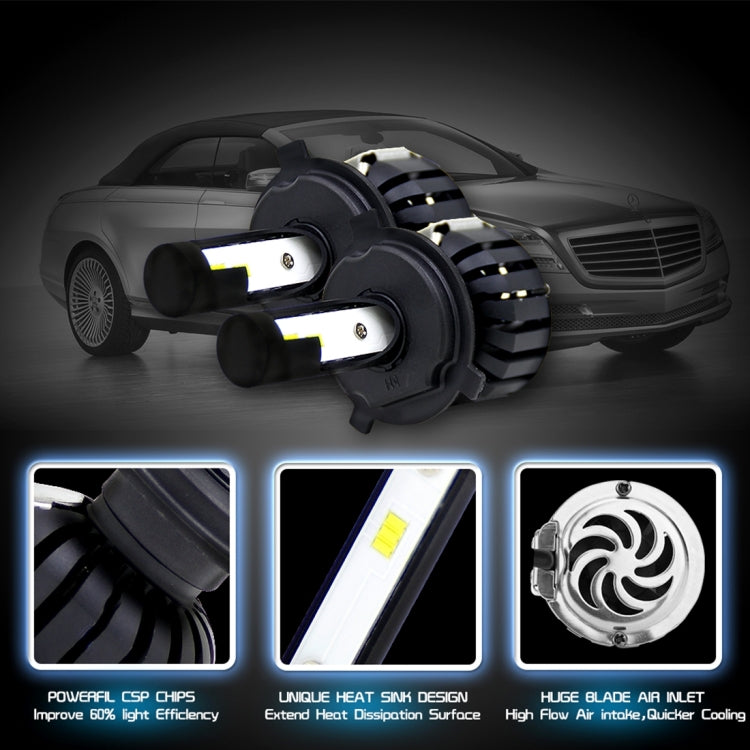 2 PCS H4 HB2 9003 25W 3000 LM 6000K IP65 Waterproof Car Headlight with 12 CSP Lamps White Light, DC 9-36V