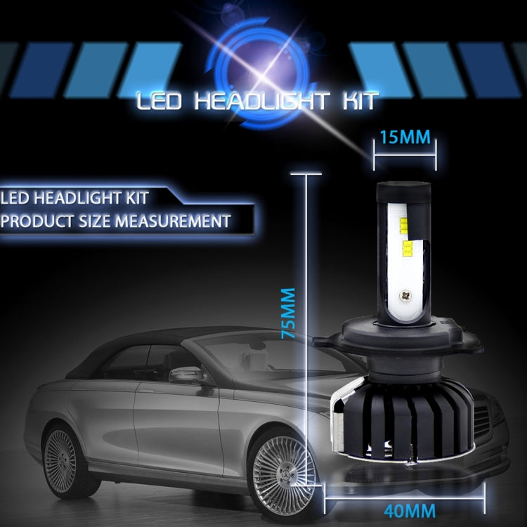 2 PCS H4 HB2 9003 25W 3000 LM 6000K IP65 Waterproof Car Headlight with 12 CSP Lamps White Light, DC 9-36V