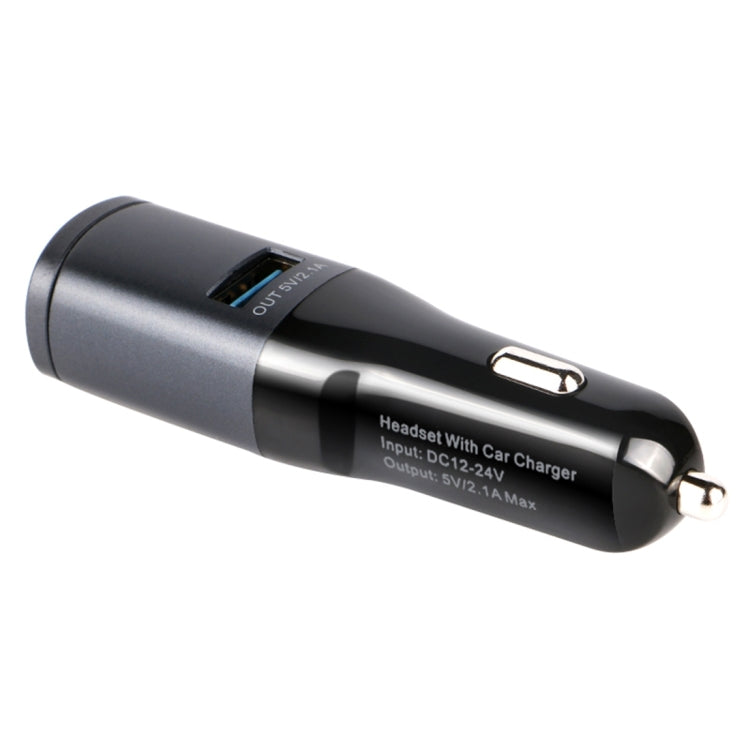 2 in 1 Wireless Bluetooth 4.0 Stereo In-ear Earphone Headset + Single 5V 2.1A USB Charging Port Car Charger for Smartphones, Bluetooth Distance: About 10m