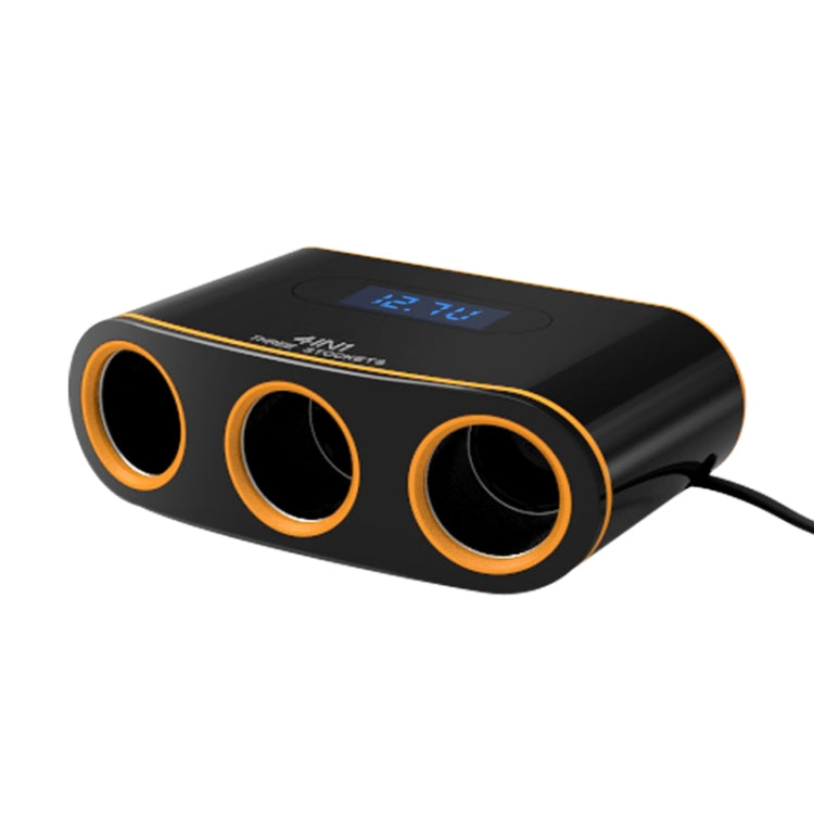 EC6 High Power Intelligent Car Charger Multi-functional 3 Cigarette Sockets Lighter Power Adapter
