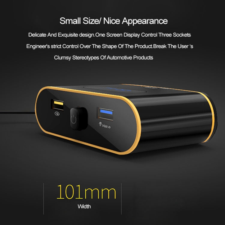 EC6 High Power Intelligent Car Charger Multi-functional 3 Cigarette Sockets Lighter Power Adapter