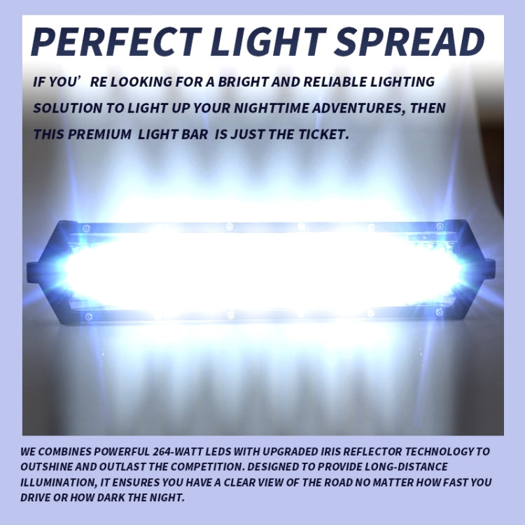 12 inch 5 Row 88 LEDs 26400 Lumen 6000K Car Truck Off-road Vehicle LED Light Bar Work Lights Headlight