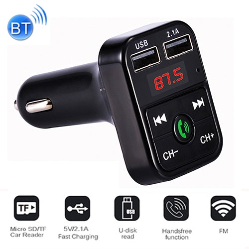 B2 Dual USB Charging Bluetooth FM Transmitter MP3 Music Player Car Kit, Support Hands-Free Call  & TF Card & U Disk