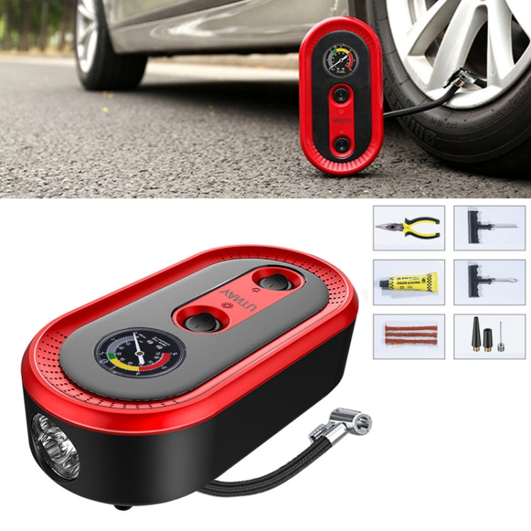 9 in 1 DC12V 120W Portable Toolbox Mechanical Dial Display Air Pump Tire Inflator Car Tire Pump Inflatable Pump