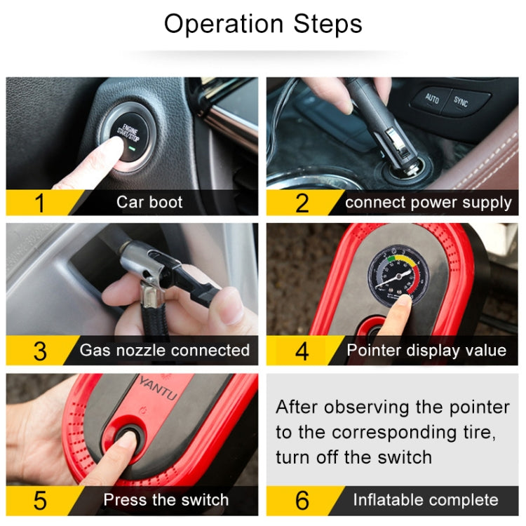 9 in 1 DC12V 120W Portable Toolbox Mechanical Dial Display Air Pump Tire Inflator Car Tire Pump Inflatable Pump