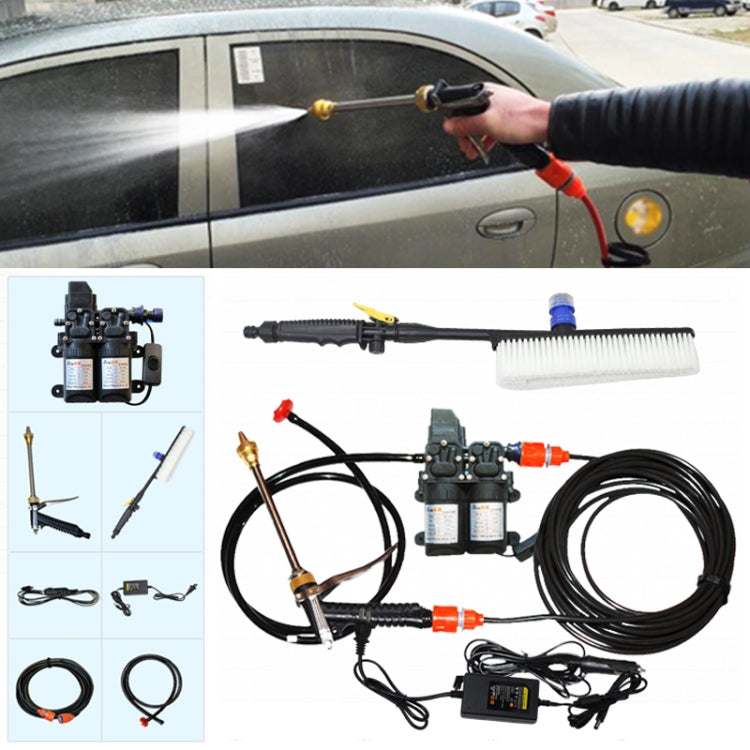 220V Portable Double Pump + Power Supply + Brush High Pressure Outdoor Car Washing Machine Vehicle Washing Tools