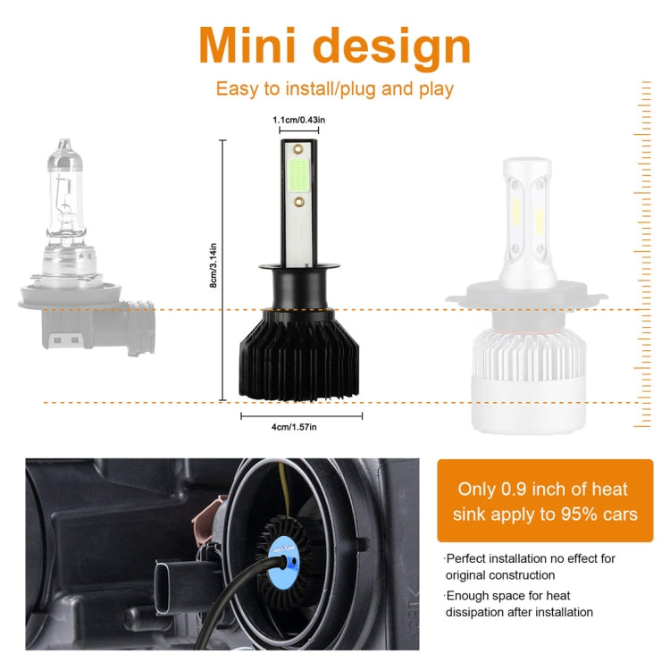 2 PCS EV12 H1 DC9-32V / 14W / 1400LM IP67 Car LED Headlight Lamps (Ice Blue Light)