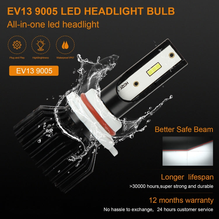 2 PCS EV13 9005 DC9-32V / 14W / 1400LM / 6000K IP67 Car LED Headlight Lamps (White Light)