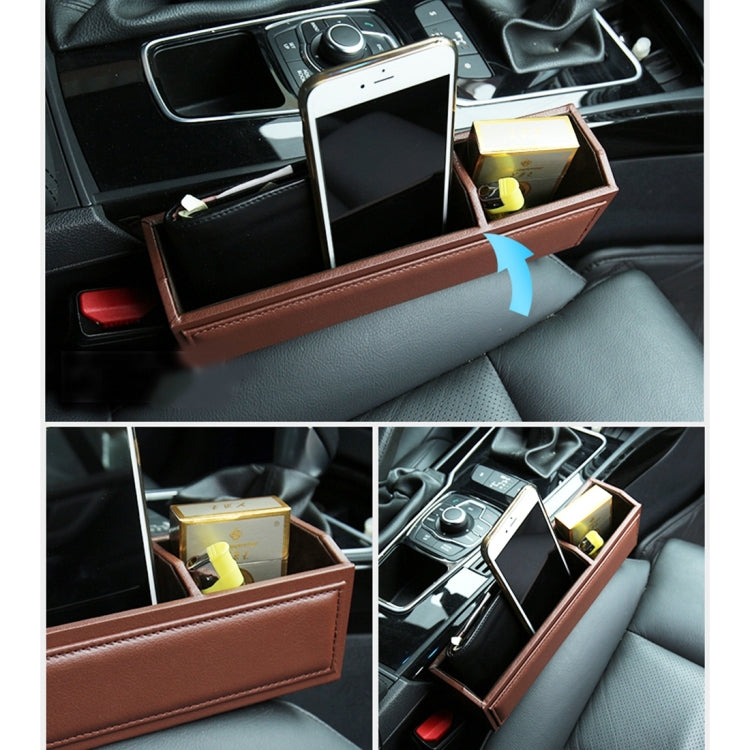 2 PCS Car Seat Crevice Storage Box with Interval Cup Drink Holder Organizer Auto Gap Pocket Stowing Tidying for Phone Pad Card Coin Case Accessories