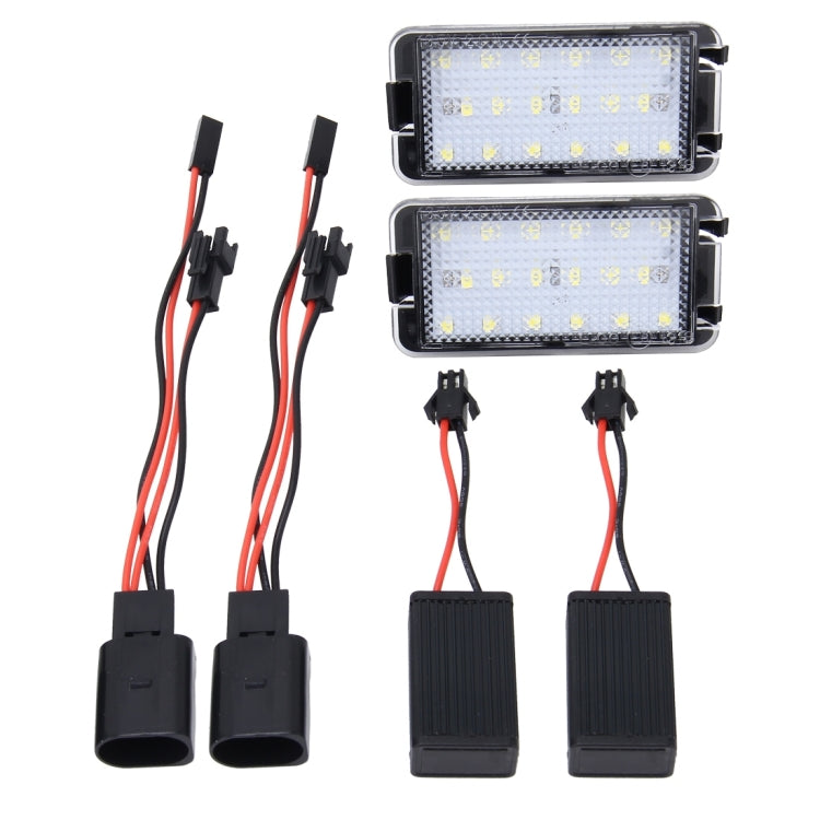 2 PCS LED License Plate Light with 18  SMD-3528 Lamps for Seat,2W 120LM,6000K, DC12V(White Light)