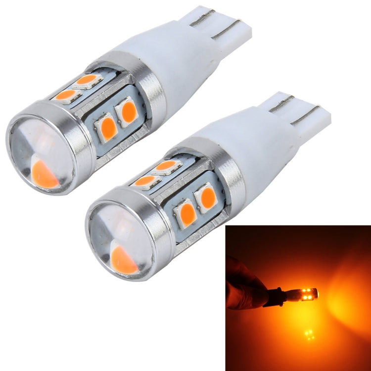 2 PCS T15 3W 240LM Car Clearance Lights Car Marker Light with 10 SMD-3030-LED Lamps, DC 12V