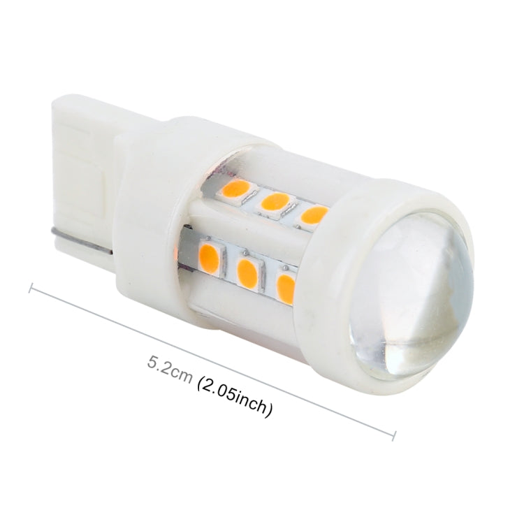 2 PCS T20 / 7440 4.5W DC 12V Car Auto Ceramics Turn Lights 18LEDs SMD-3030 Lamps, with Projector Lens (Orange Light)