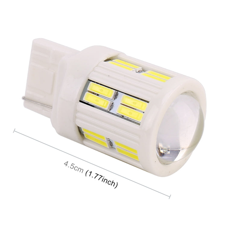 2 PCS T20 / 7440 3W DC 12V 6000K 200LM Car Auto Ceramics Turn Lights / Reversing Light 16LEDs SMD-7020 Lamps, with Projector Lens(White Light)