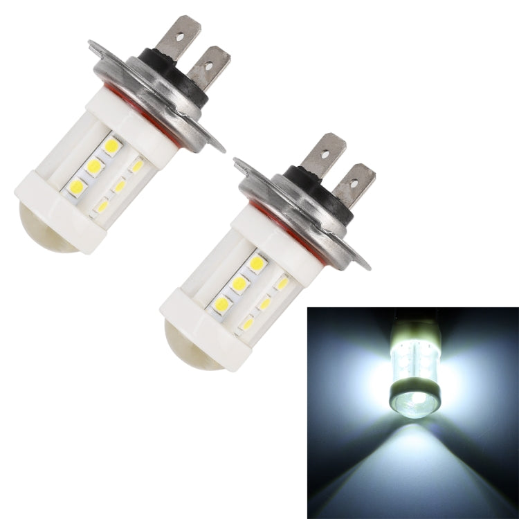 2 PCS H7 4.5W DC 12V 6000K 360LM Car Auto Ceramics Fog Light 18LEDs SMD-3030 Lamps, with Projector Lens(White Light)