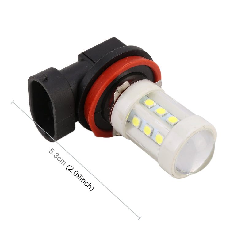 2 PCS H11 4.5W DC 12V 6000K 360LM Car Auto Ceramics Fog Light 18LEDs SMD-3030 Lamps, with Projector Lens(White Light)