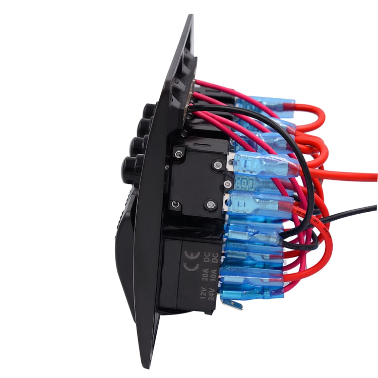 3Pin 4 Way Switches Combination Switch Panel with Light and Projector Lens for Car RV Marine Boat