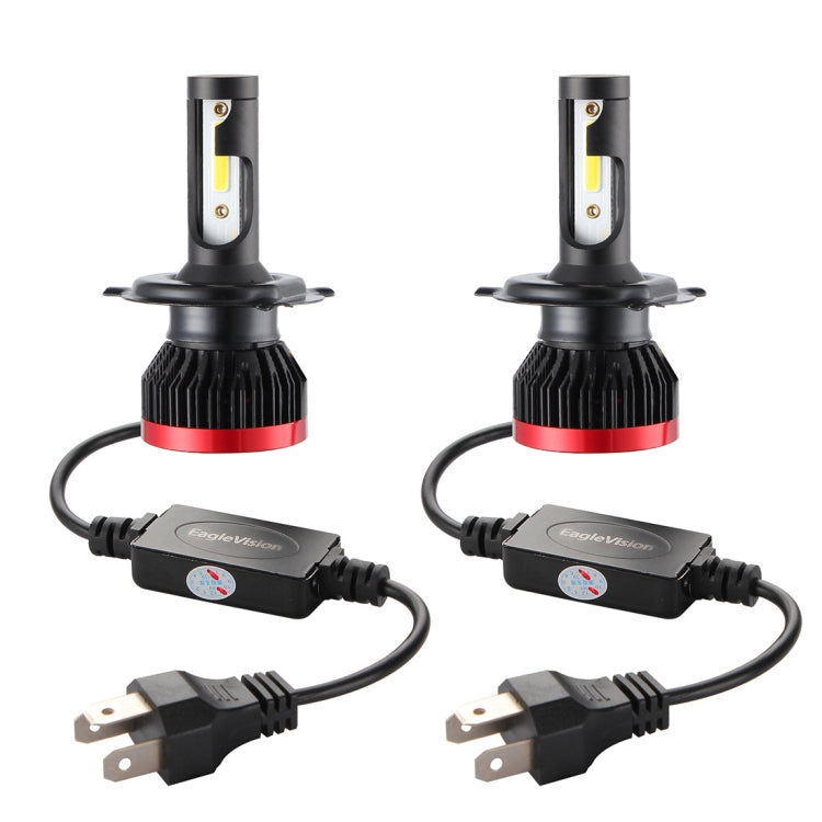 2 PCS EV7 H4 / HB2 / 9003 DC 9-32V 36W 3000LM 6000K IP67 LED Car Headlight Lamps, with Mini LED Driver and Cable (White Light)