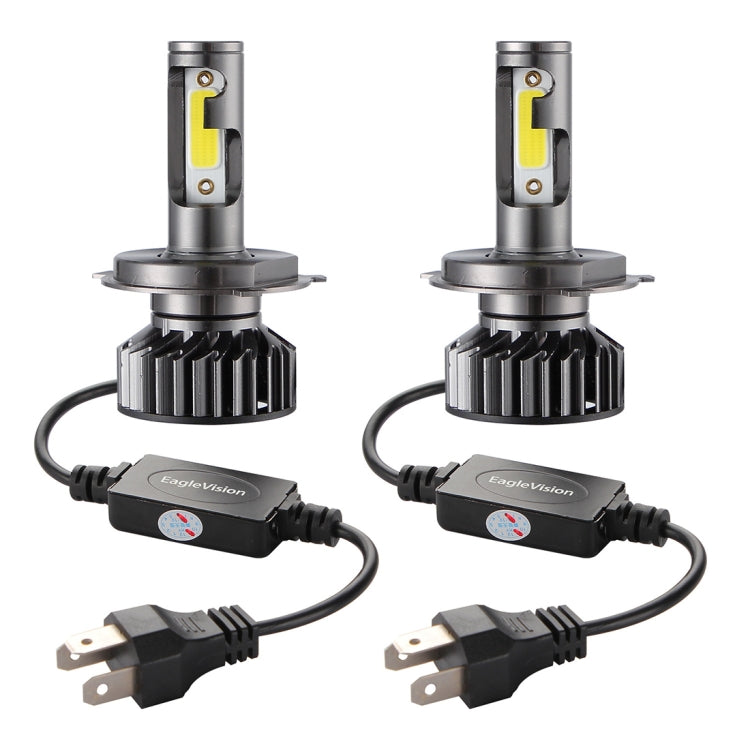 2 PCS EV8 H4 / HB2 / 9003 DC 9-32V 36W 3000LM 6000K IP67 DOB LED Car Headlight Lamps, with Mini LED Driver and Cable (White Light)