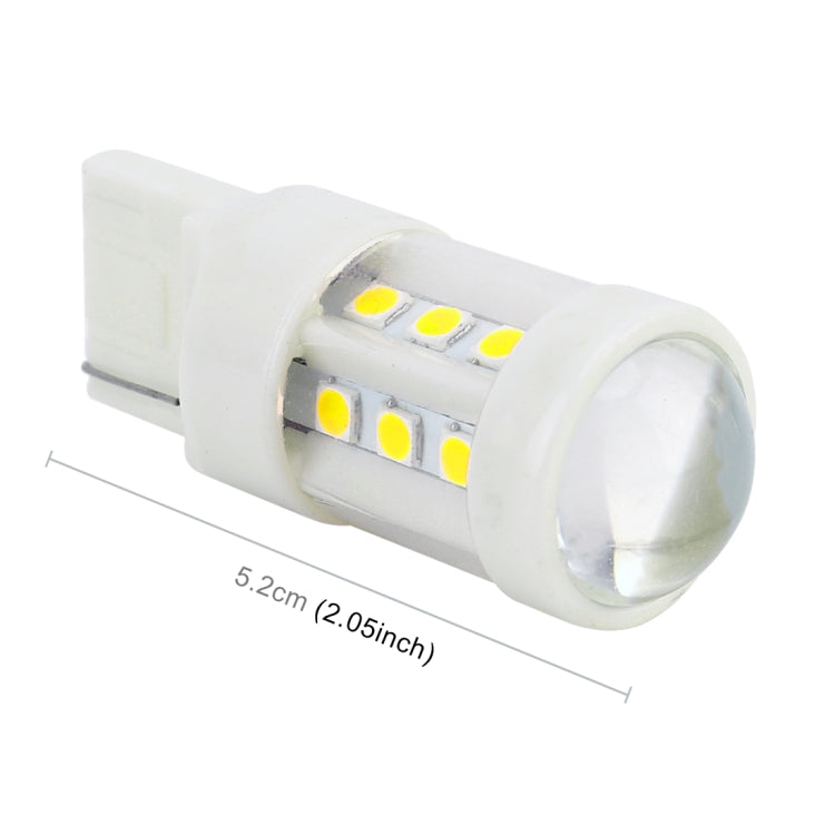 2 PCS T20 / 7440 4.5W DC 12V 6000K 360LM Car Auto Ceramics Turn Lights / Reversing Light 18LEDs SMD-3030 Lamps, with Projector Lens (White Light)