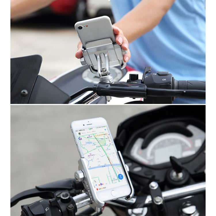 Motorcycle Handlebar Aluminum Alloy Phone Bracket, Suitable for 4-6 inch Device