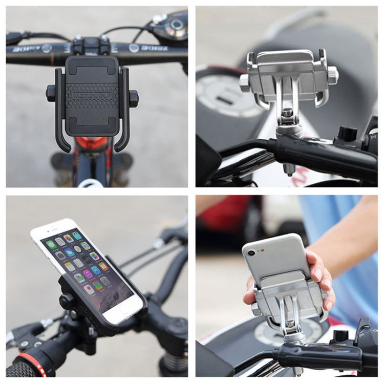Motorcycle Handlebar Aluminum Alloy Phone Bracket, Suitable for 4-6 inch Device