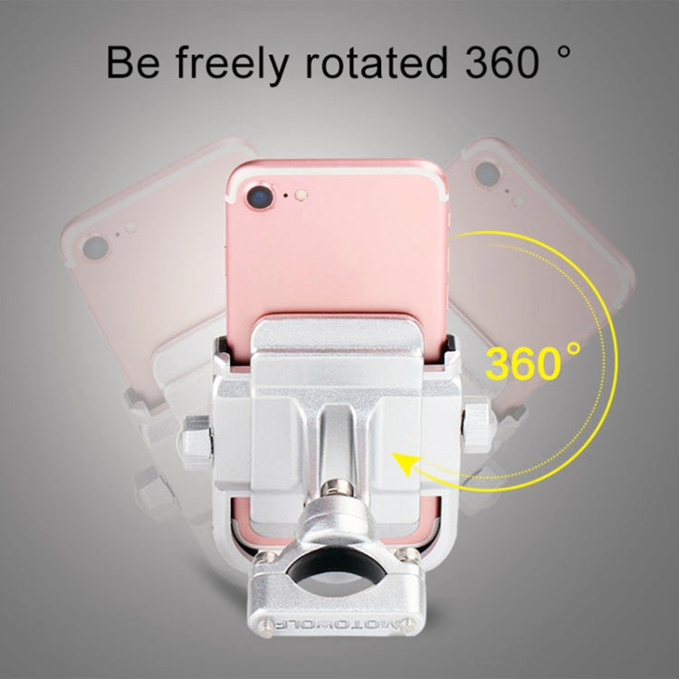 Motorcycle Handlebar Aluminum Alloy Phone Bracket, Suitable for 4-6 inch Device