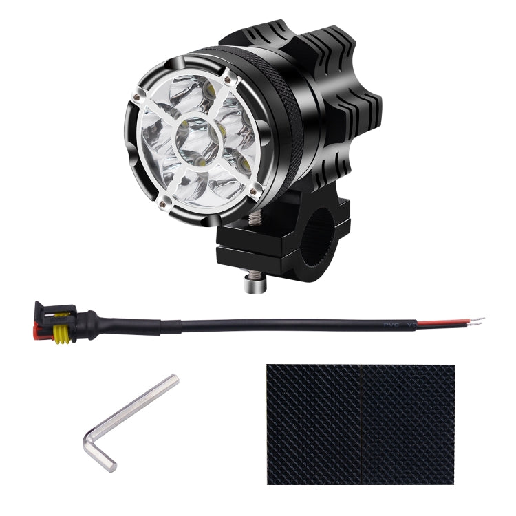 DC 9V-48V 4000LM 6000K 30W IP67 6 LED Lamp Beads Motorcycle Aluminum Alloy LED Headlight Lamps, Constantly Bright