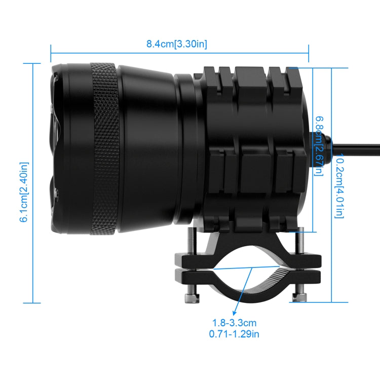 DC 9V-48V 5500LM 6000K 45W IP67 9 LED Lamp Beads Motorcycle Aluminum Alloy LED Headlight Lamps, Constantly Bright