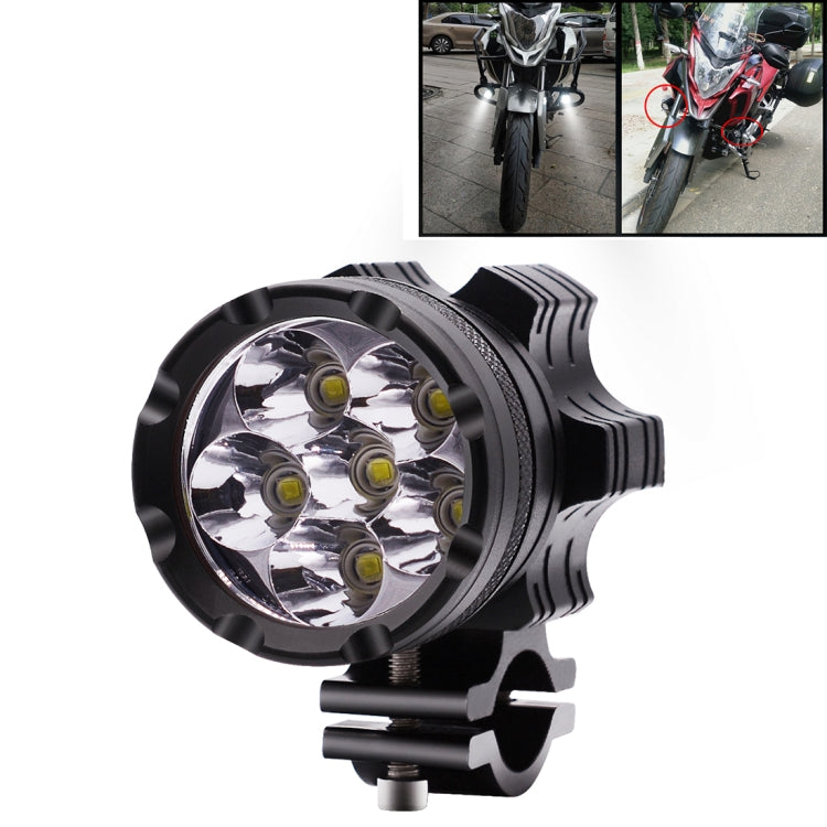 DC 9V-48V 4000LM 6000K 30W IP67 6 LED Lamp Beads Motorcycle Aluminum Alloy LED Headlight Lamps, Constantly Bright + Blasting Flash