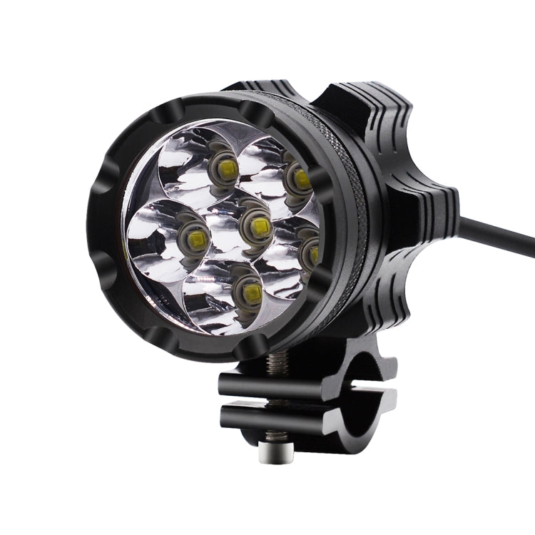 DC 9V-48V 4000LM 6000K 30W IP67 6 LED Lamp Beads Motorcycle Aluminum Alloy LED Headlight Lamps, Constantly Bright + Blasting Flash