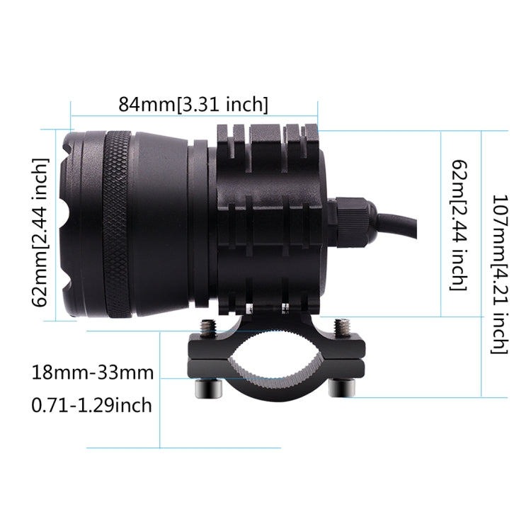 DC 9V-48V 5500LM 6000K 45W IP67 9 LED Lamp Beads Motorcycle Aluminum Alloy LED Headlight Lamps, Constantly Bright + Blasting Flash