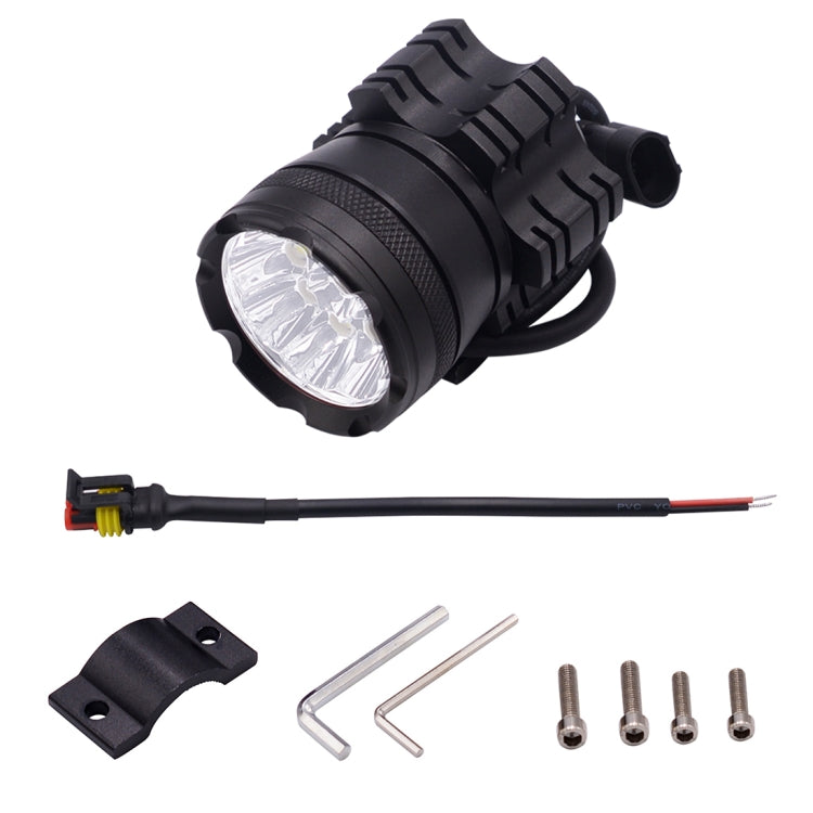 DC 9V-48V 5500LM 6000K 45W IP67 9 LED Lamp Beads Motorcycle Aluminum Alloy LED Headlight Lamps, Constantly Bright + Blasting Flash