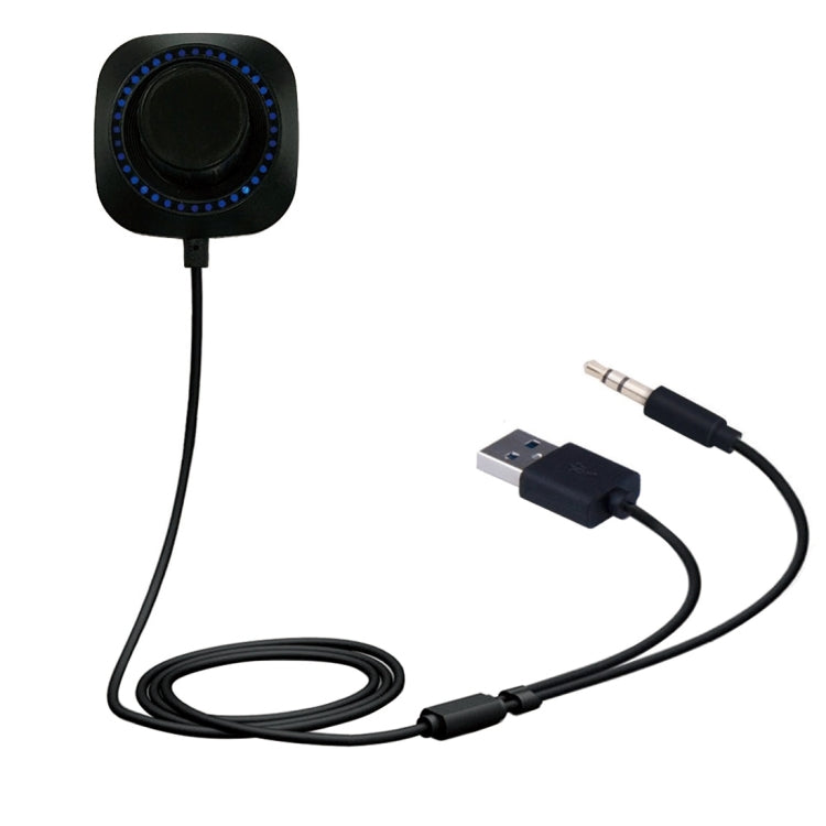 B3510 Car Bluetooth 4.1 Wireless Music Receiver with Built-in Mic & LED Lights for iPhone / iPad / Stereo, Support Hands-free / iOS Siri (Black)
