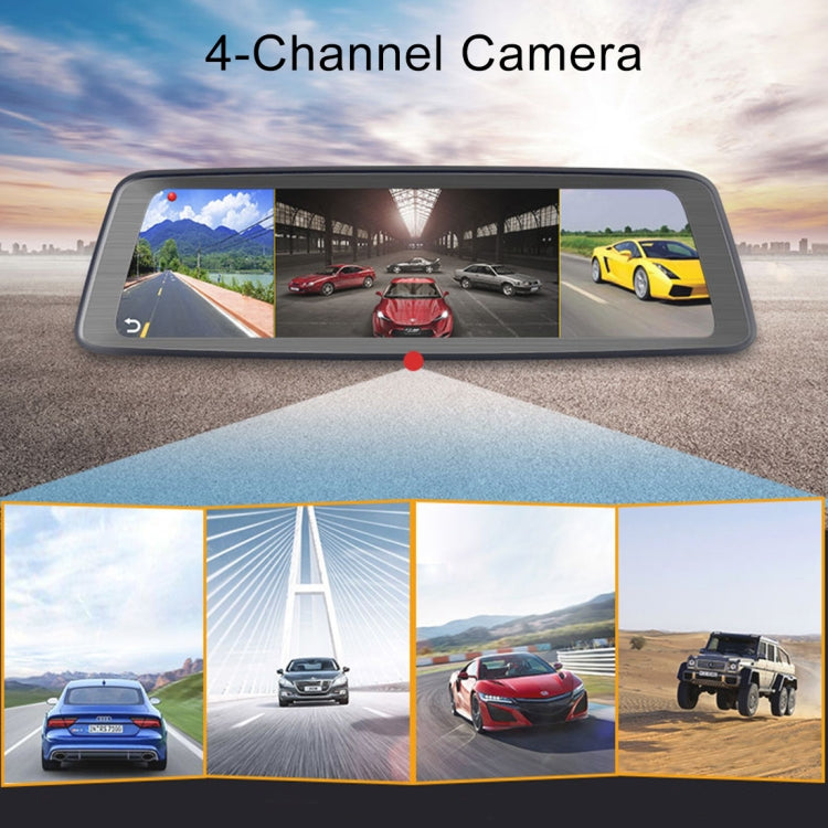 K950 360 Degree 10 inch 1080P Multi-functional Smart Car ADAS Dual Lens Video Record Camera Support TF Card / Motion Detection