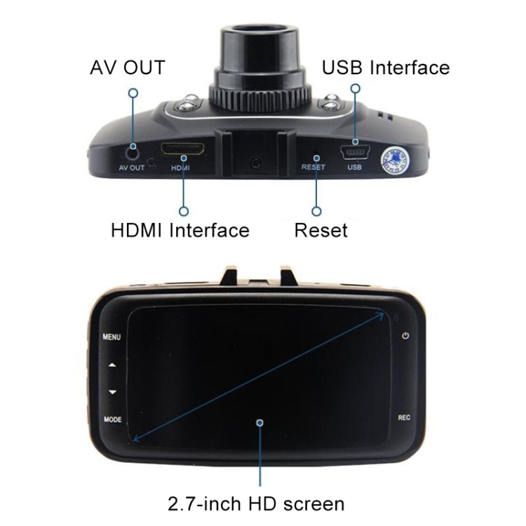 GS8000L 2.7 inch Full HD Night Vision 1080P Multi-functional Smart Car DVR, Support TF Card / Motion Detection