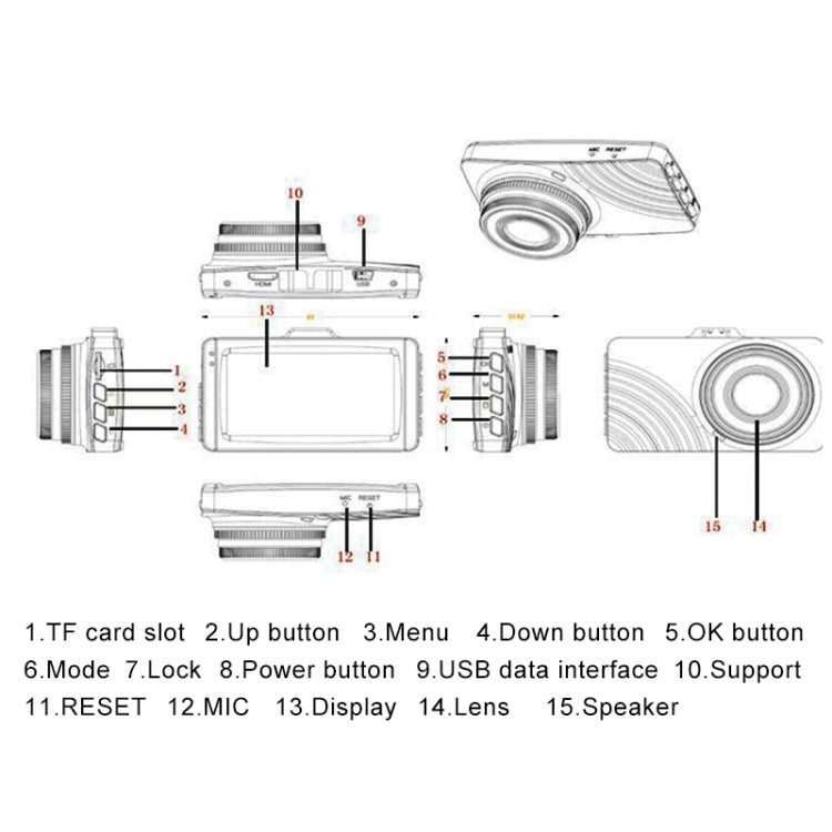 G68 3 inch Full HD Night Vision 1080P Multi-functional Smart Car DVR, Support TF Card / Motion Detection