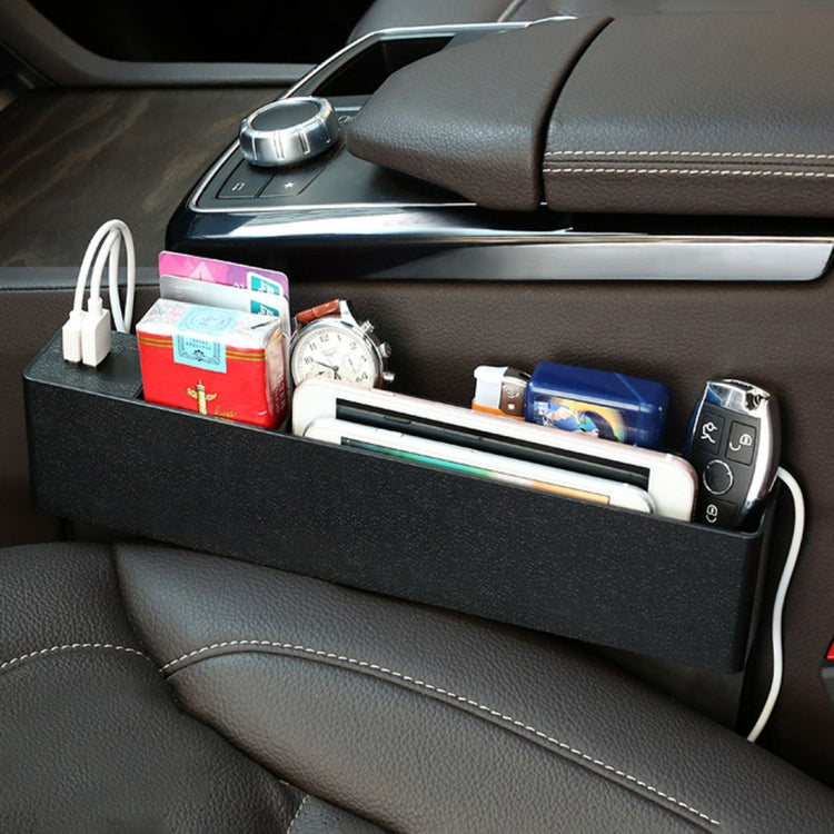 Universal Car Multi-functional Charger Console Side Pocket Seat Gap Side Storage Box, with 2 USB Ports