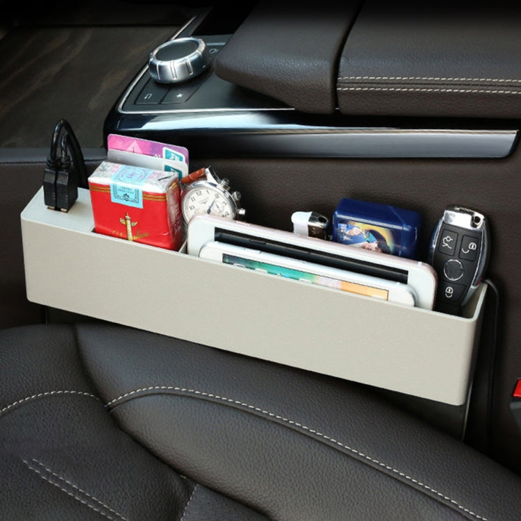 Universal Car Multi-functional Charger Console Side Pocket Seat Gap Side Storage Box, with 2 USB Ports