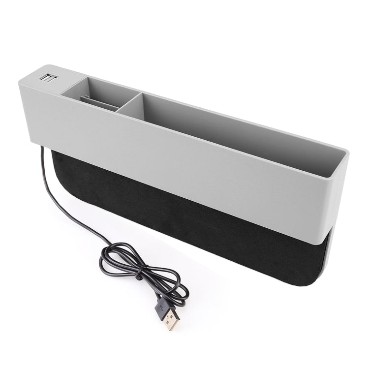 Universal Car Multi-functional Charger Console Side Pocket Seat Gap Side Storage Box, with 2 USB Ports