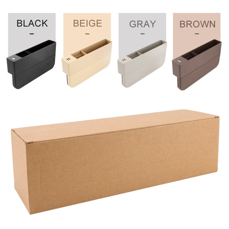 Universal Car Multi-functional Charger Console Side Pocket Seat Gap Side Storage Box, with 2 USB Ports