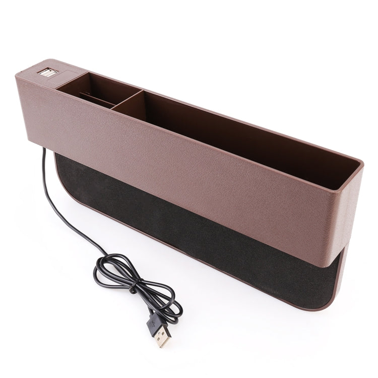 Universal Car Multi-functional Charger Console Side Pocket Seat Gap Side Storage Box, with 2 USB Ports